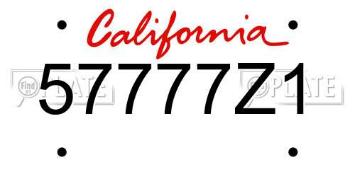 57777Z1 California License Plate