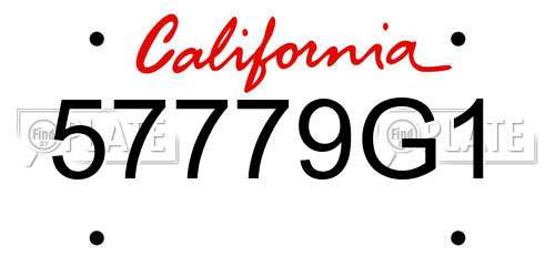57779G1 California License Plate