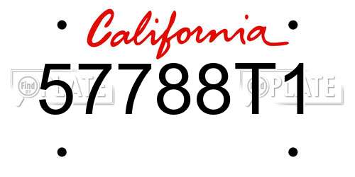57788T1 California License Plate