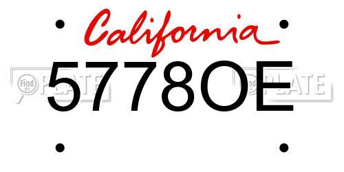 5778OE California License Plate