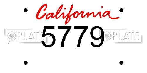 5779 California License Plate
