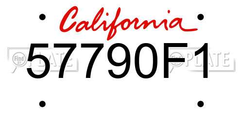 57790F1 California License Plate