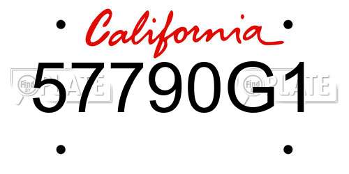 57790G1 California License Plate