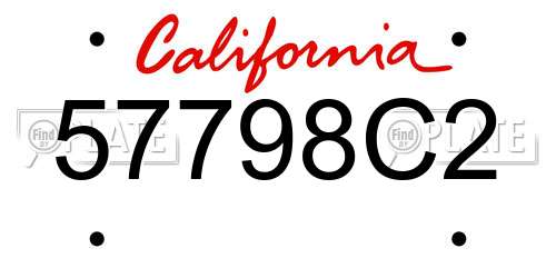 57798C2 California License Plate