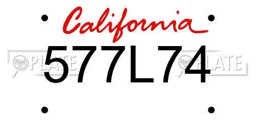 577L74 California License Plate