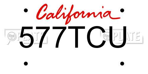 577TCU California License Plate