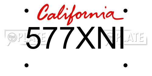 577XNI California License Plate