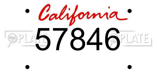 57846 California License Plate