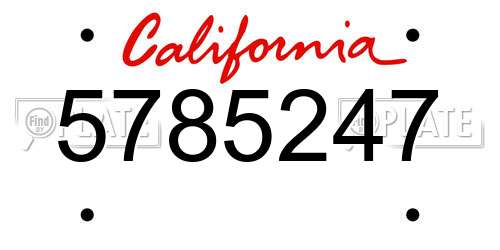 5785247 California License Plate