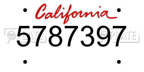 5787397 California License Plate