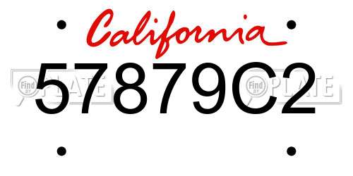 57879C2 California License Plate