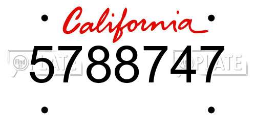 5788747 California License Plate