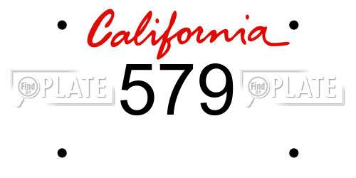 579 California License Plate
