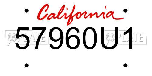 57960U1 California License Plate