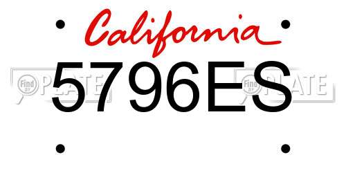 5796ES California License Plate