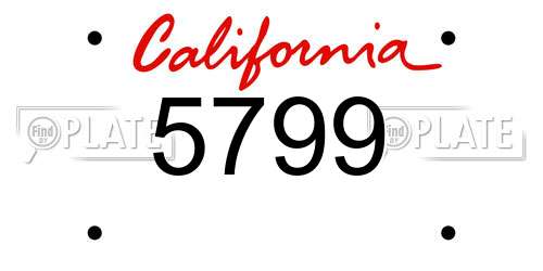 5799 California License Plate