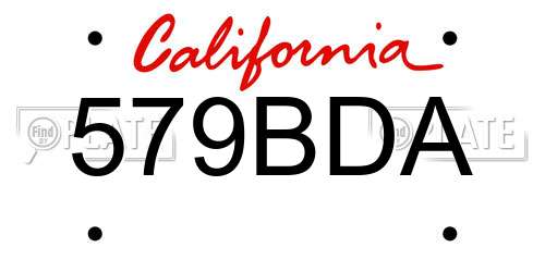 579BDA California License Plate