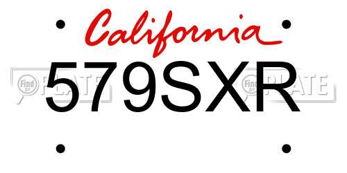 579SXR California License Plate