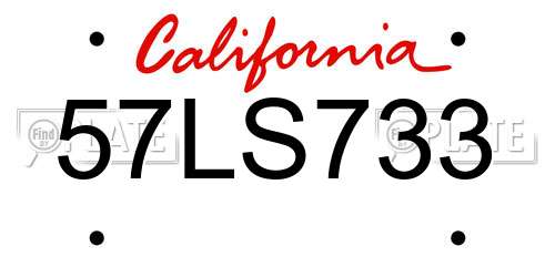 57LS733 California License Plate