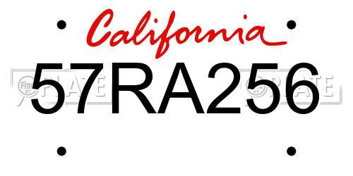 57RA256 California License Plate
