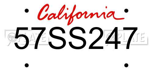 57SS247 California License Plate