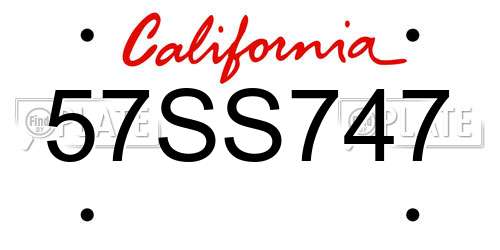 57SS747 California License Plate