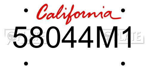 58044M1 California License Plate