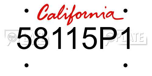 58115P1 California License Plate