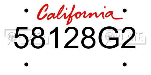 58128G2 California License Plate
