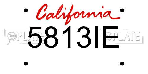 5813IE California License Plate