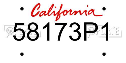 58173P1 California License Plate