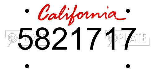 5821717 California License Plate