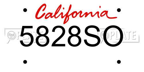 5828SO California License Plate