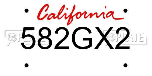 582GX2 California License Plate