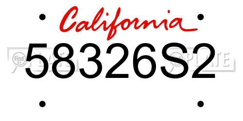 58326S2 California License Plate