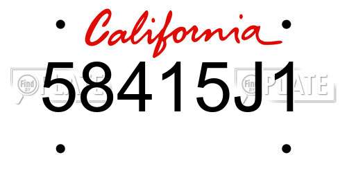 58415J1 California License Plate