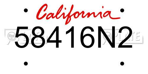 58416N2 California License Plate