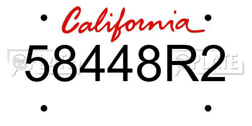 58448R2 California License Plate