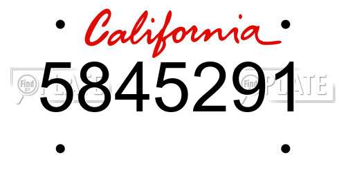 5845291 California License Plate