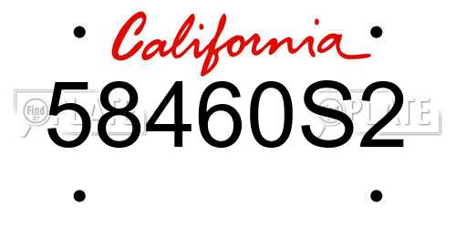 58460S2 California License Plate