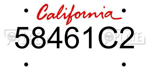 58461C2 California License Plate