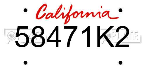 58471K2 California License Plate