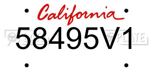 58495V1 California License Plate
