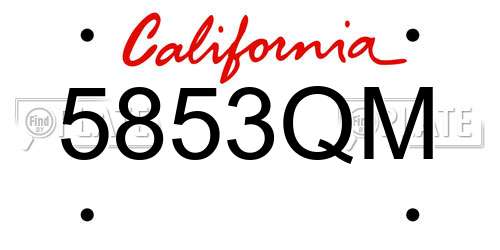 5853QM California License Plate