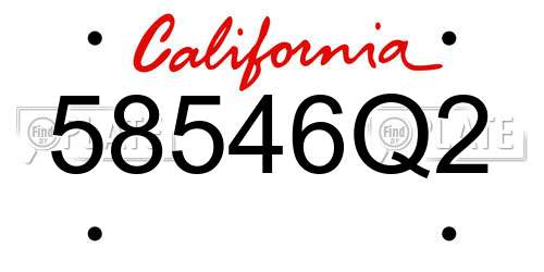 58546Q2 California License Plate