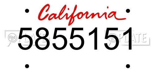 5855151 California License Plate