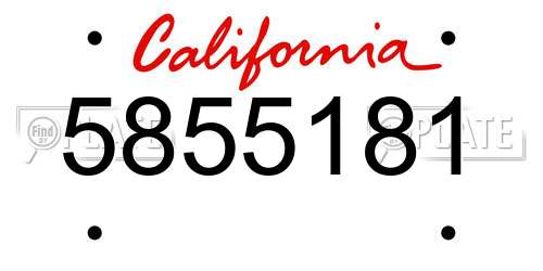 5855181 California License Plate