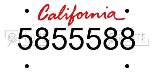 5855588 California License Plate