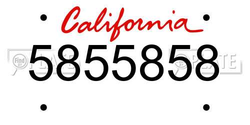 5855858 California License Plate