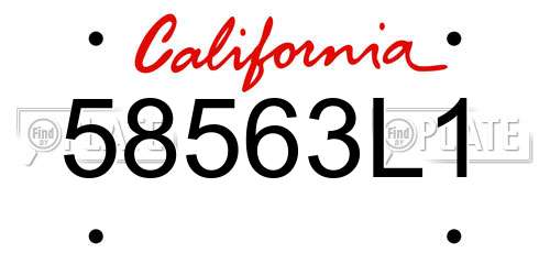58563L1 California License Plate